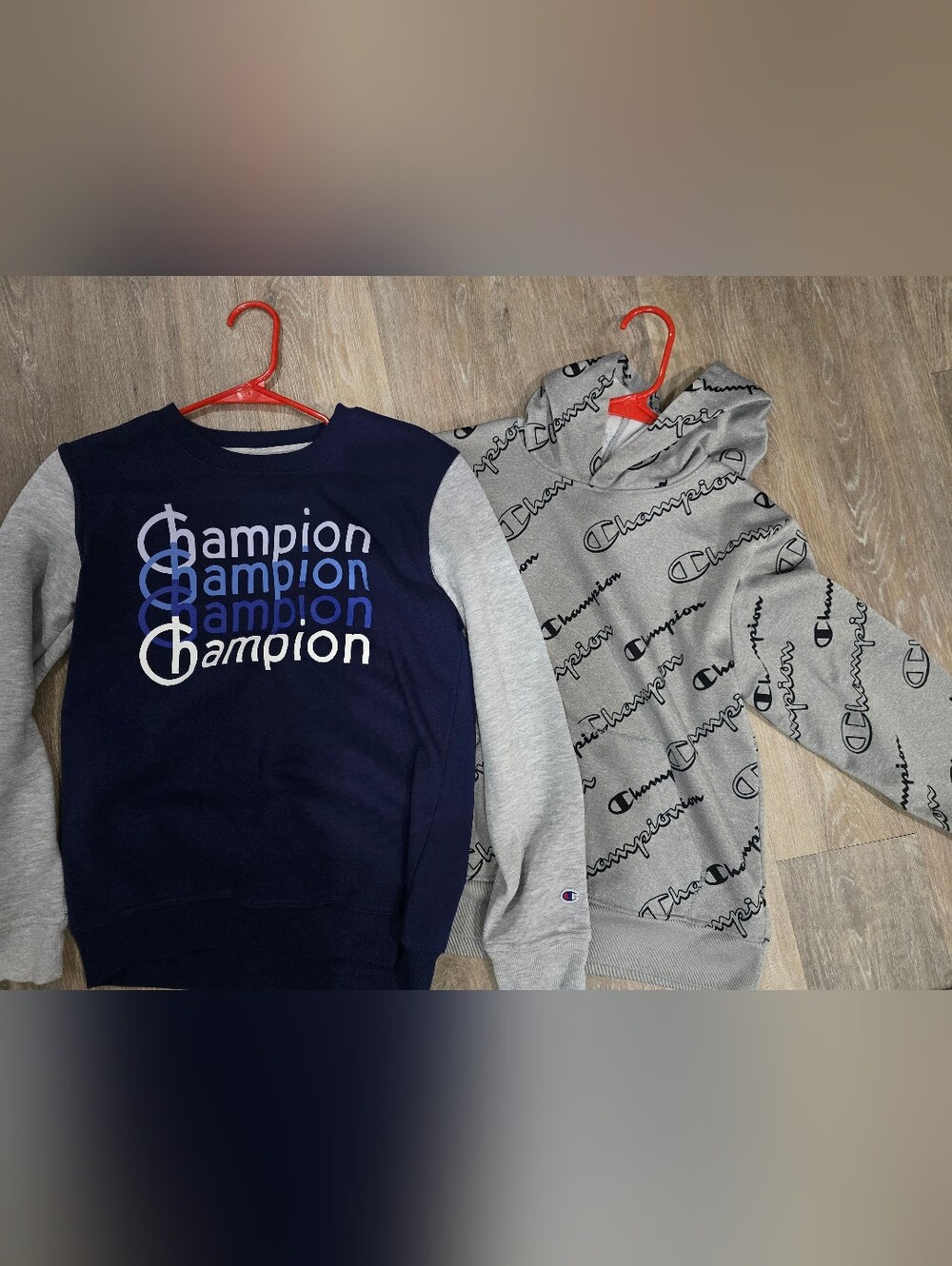 Champion Navy & Gray Kids Sweatshirt Duo with Logo Print